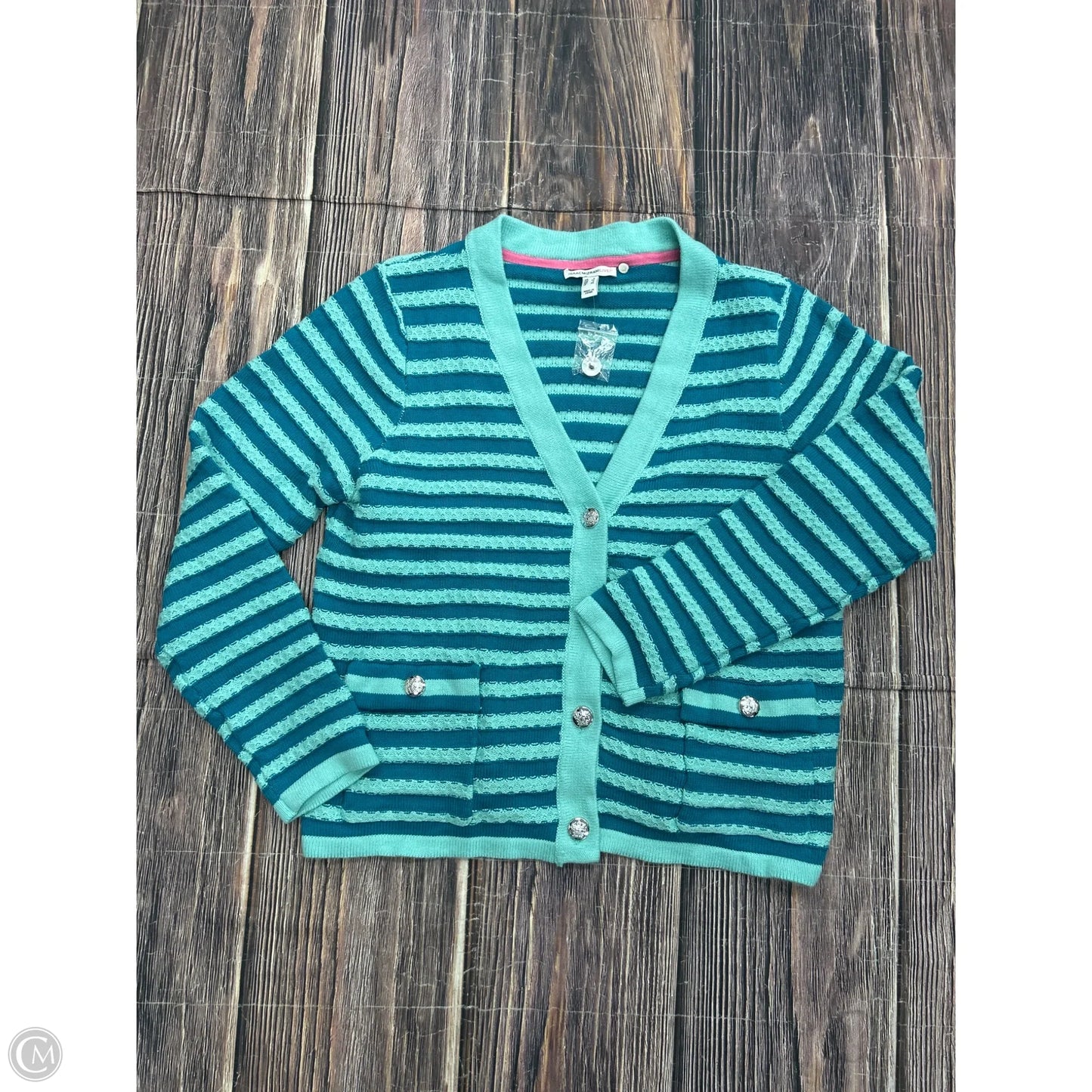 Sweater Cardigan By Isaac Mizrahi Live Qvc In Blue, Size: L