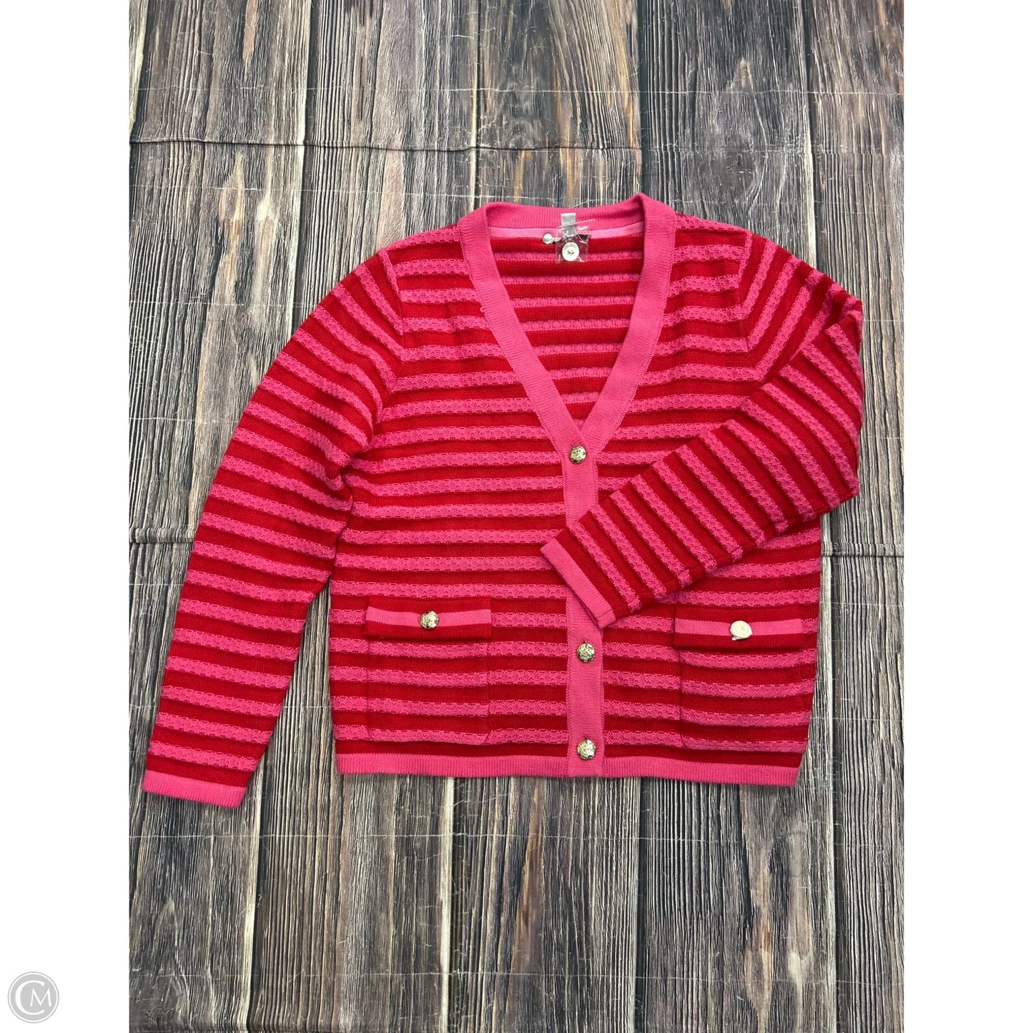 Sweater Cardigan By Isaac Mizrahi Live Qvc In Pink, Size: L