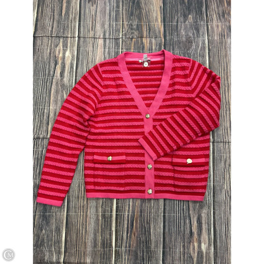 Sweater Cardigan By Isaac Mizrahi Live Qvc In Pink, Size: L