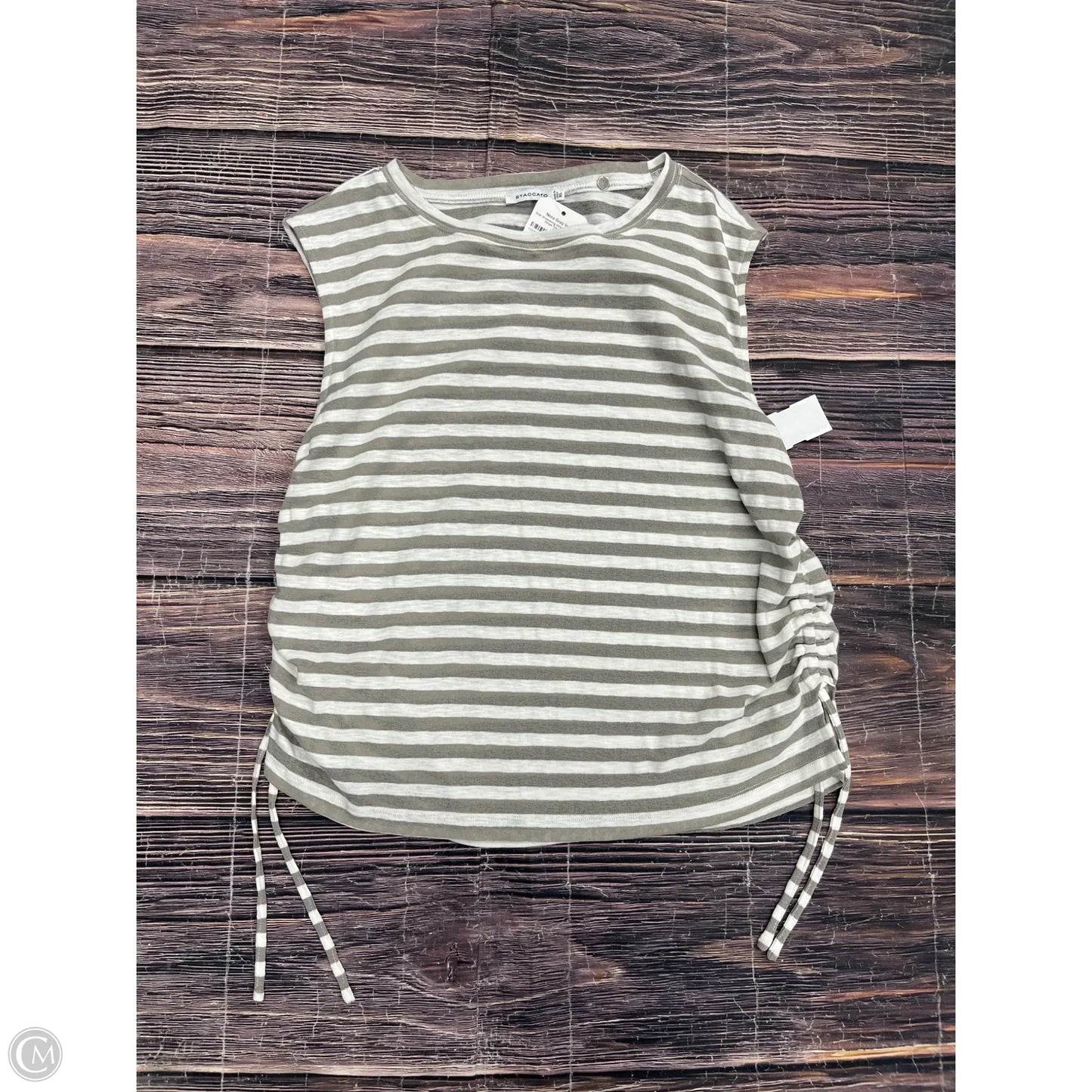 Tank Top By Staccato In Grey & White, Size: Xl