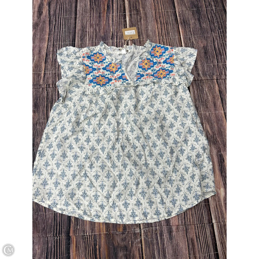 Top Short Sleeve By Blu Pepper In White, Size: S