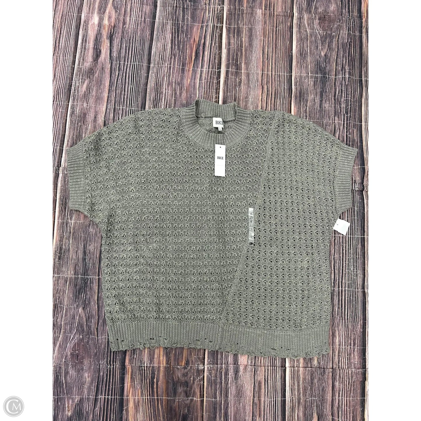 Sweater Short Sleeve By Bke In Green, Size: L