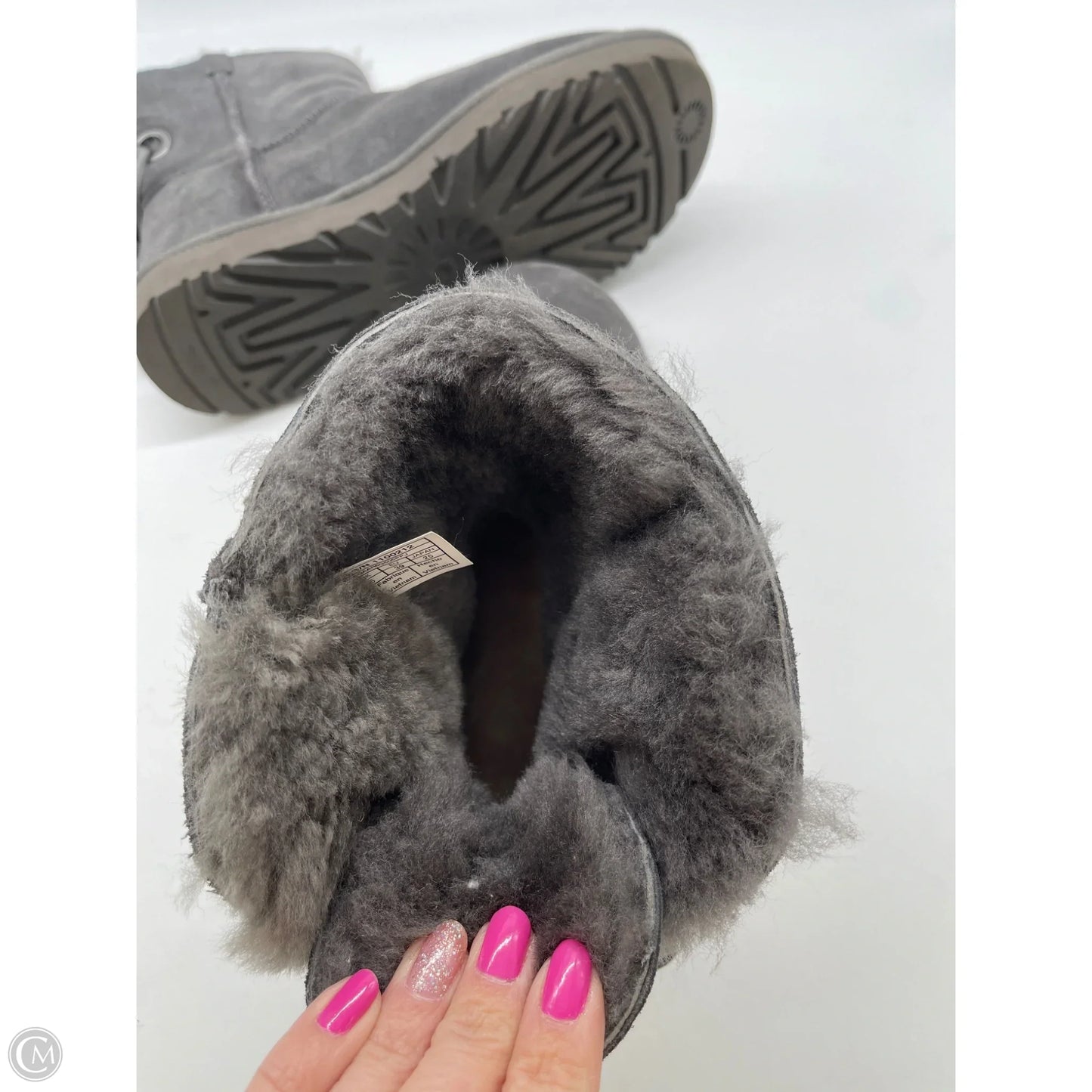 Boots Designer By Ugg In Grey, Size: 8