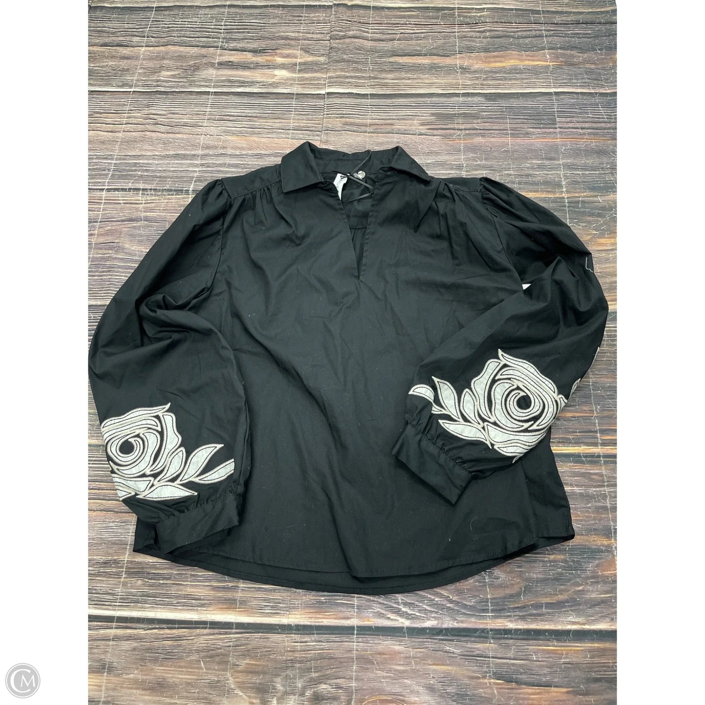 Top Long Sleeve By Grace + Karma In Black, Size: S