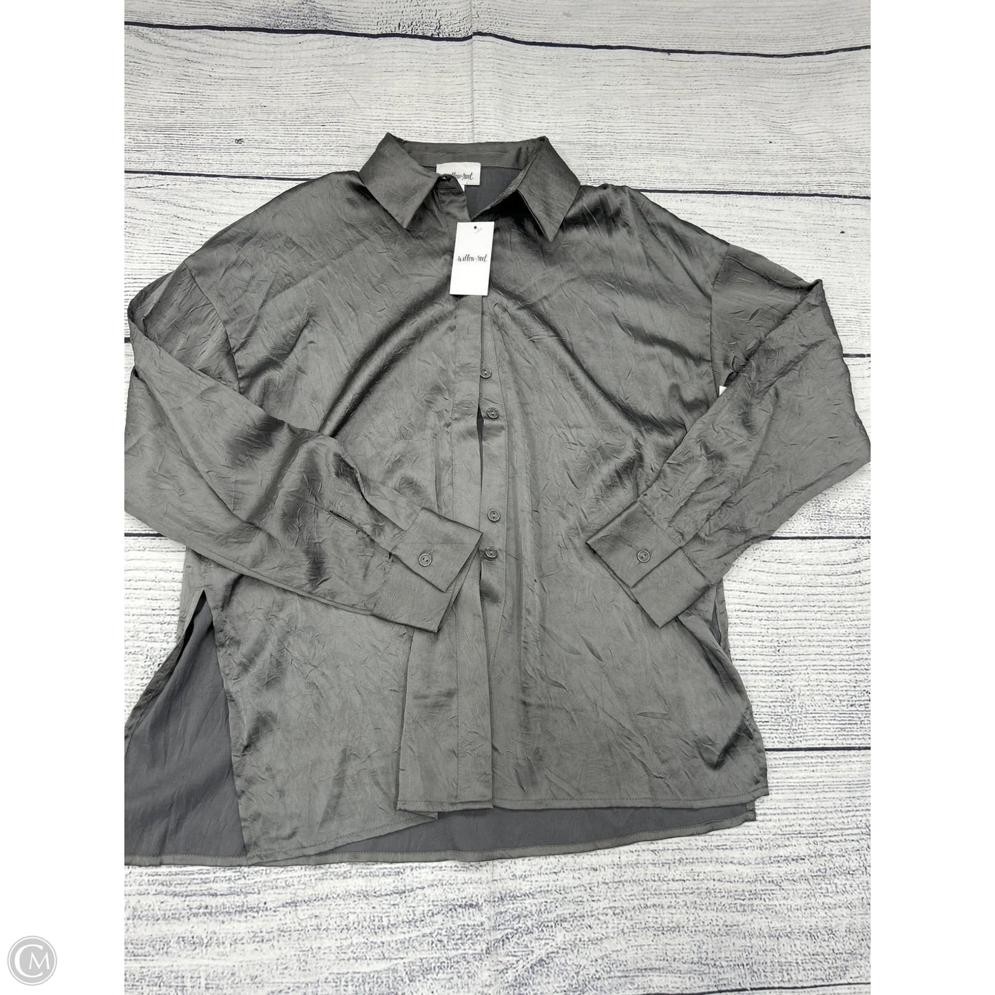 Top Long Sleeve By Willow & Root In Grey, Size: S