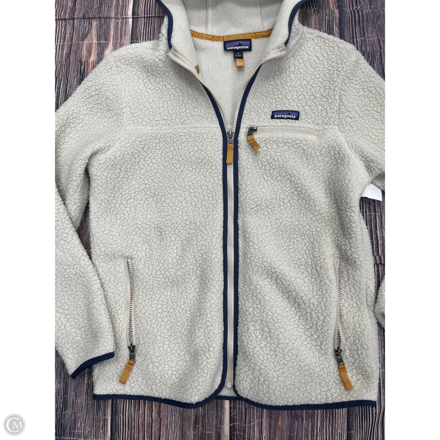 Jacket Fleece By Patagonia In Cream, Size: M