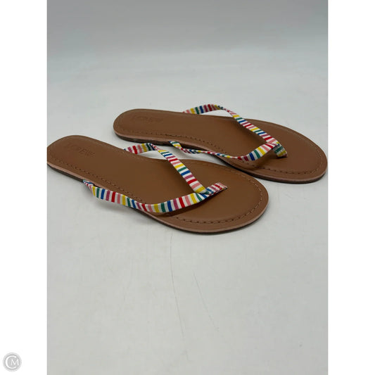 Sandals Flats By J. Crew In Multi-colored, Size: 8