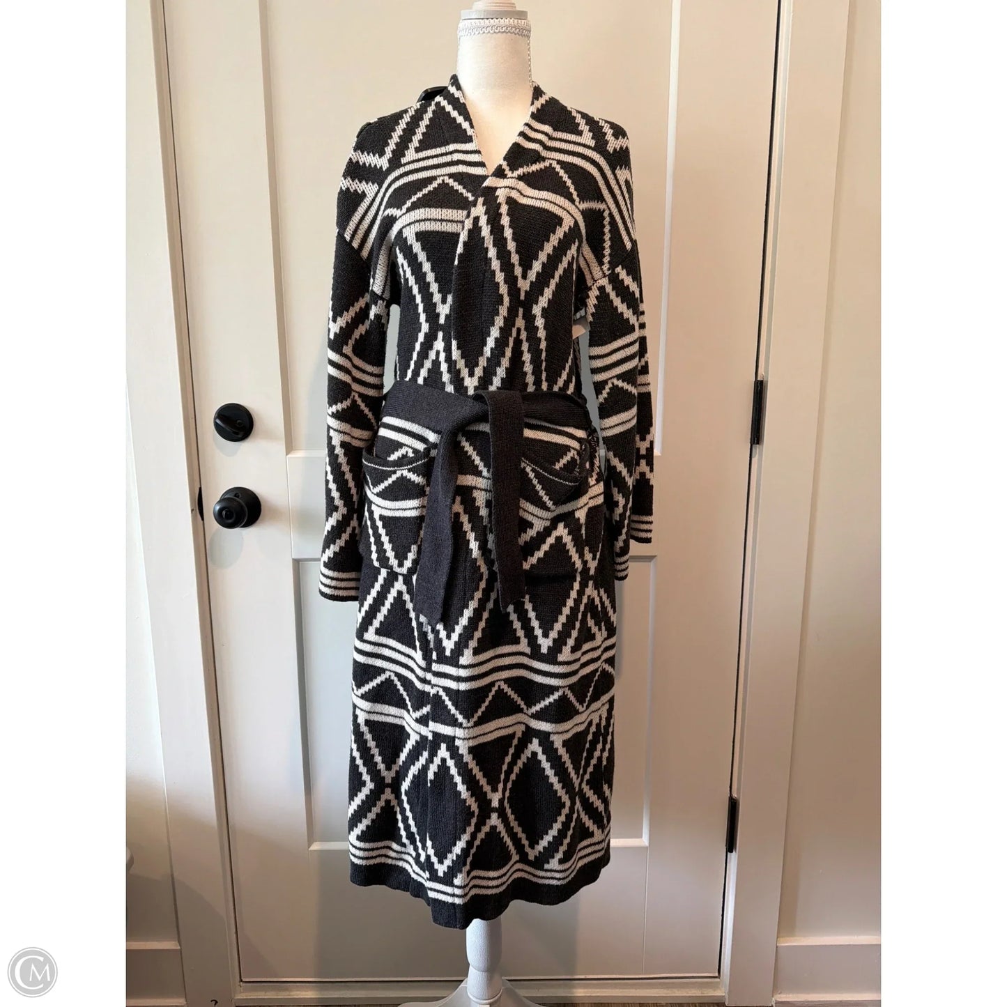 Sweater Cardigan By Elan In Grey, Size: S