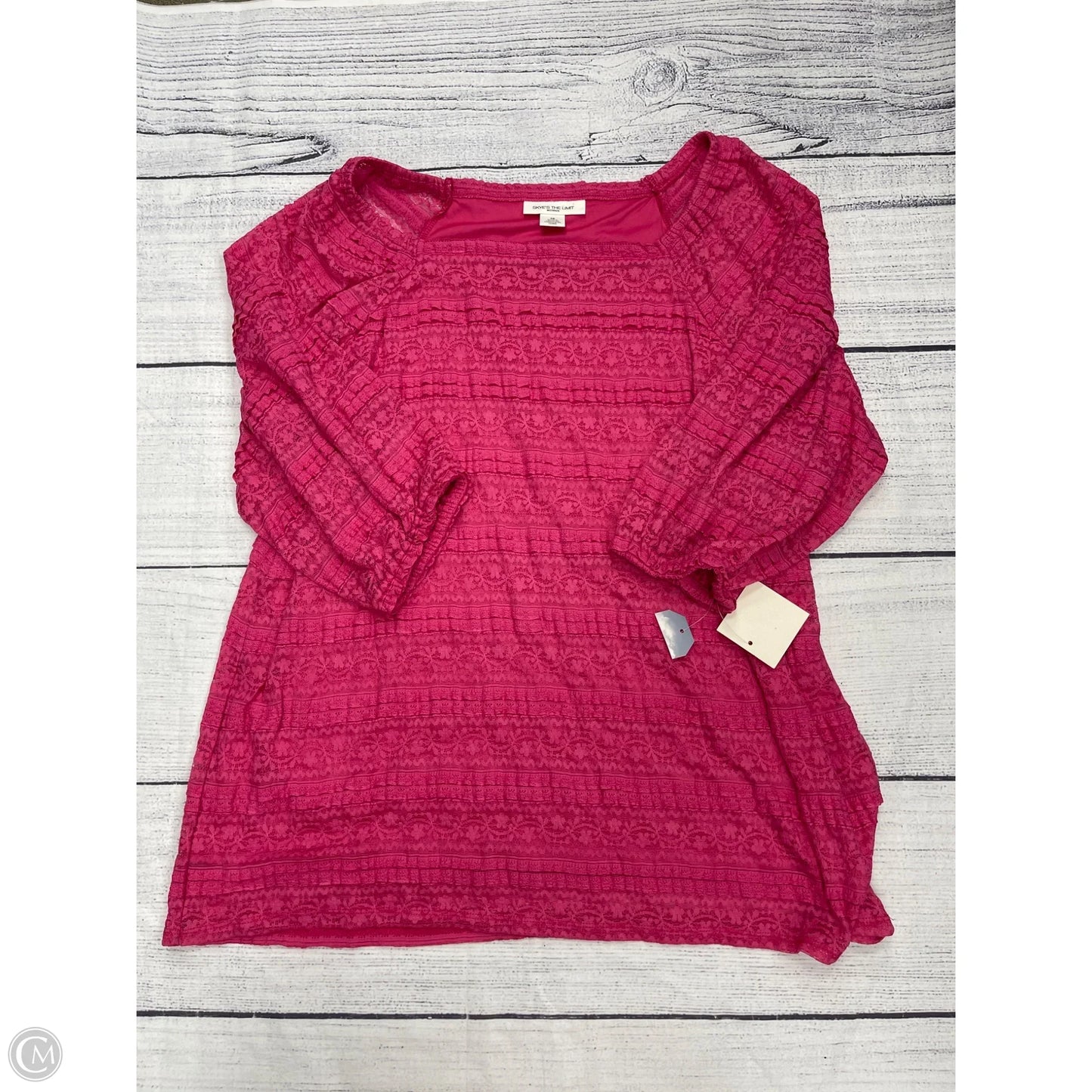 Top Long Sleeve By Skyes The Limit In Pink, Size: 1x