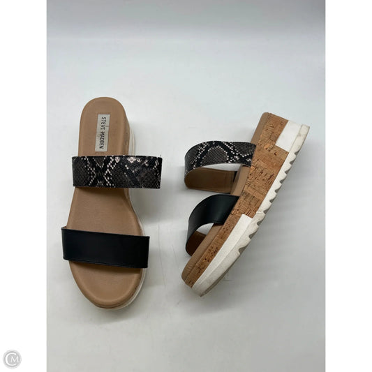 Sandals Heels Platform By Steve Madden In Animal Print, Size: 10
