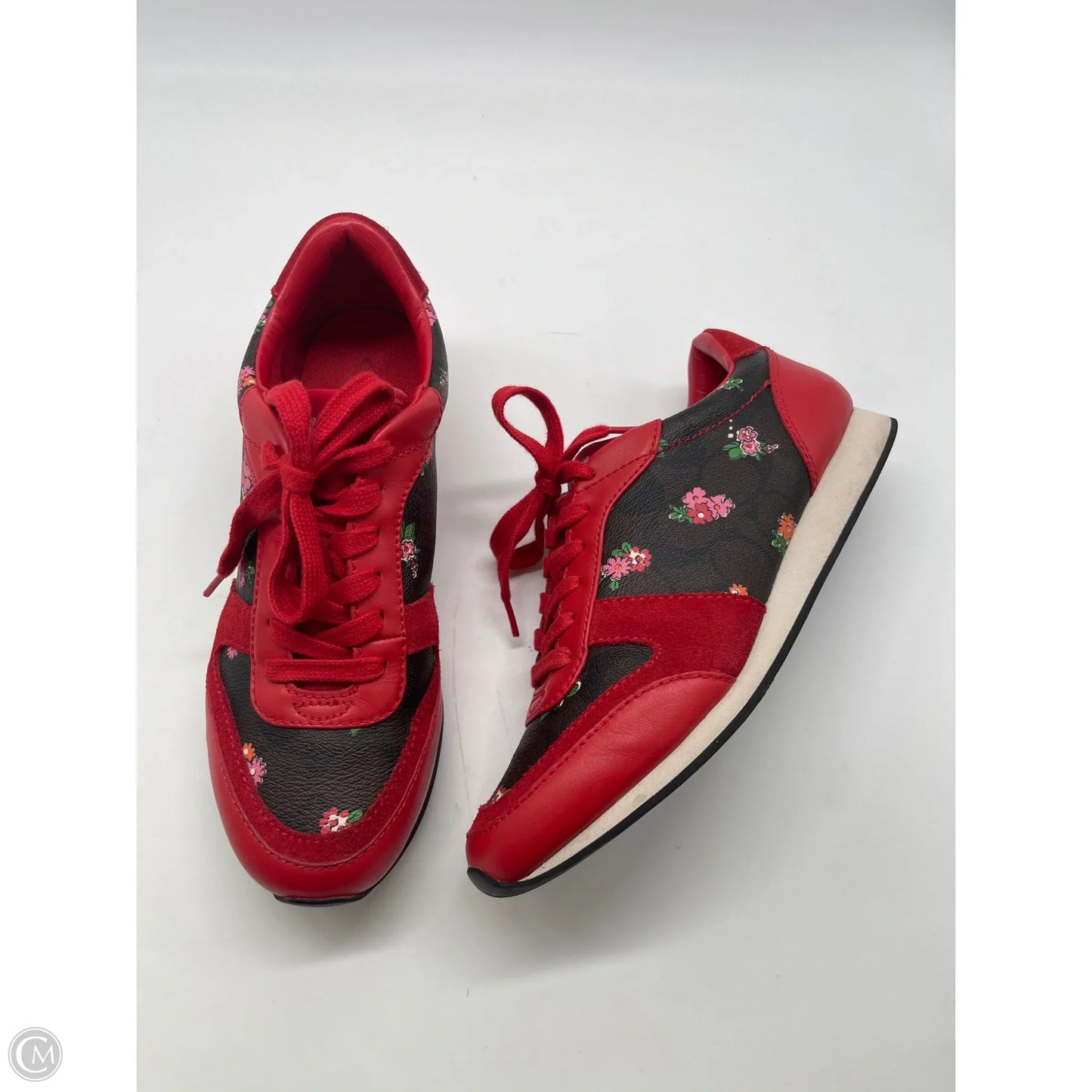 Shoes Designer By Coach In Brown & Red, Size: 7.5