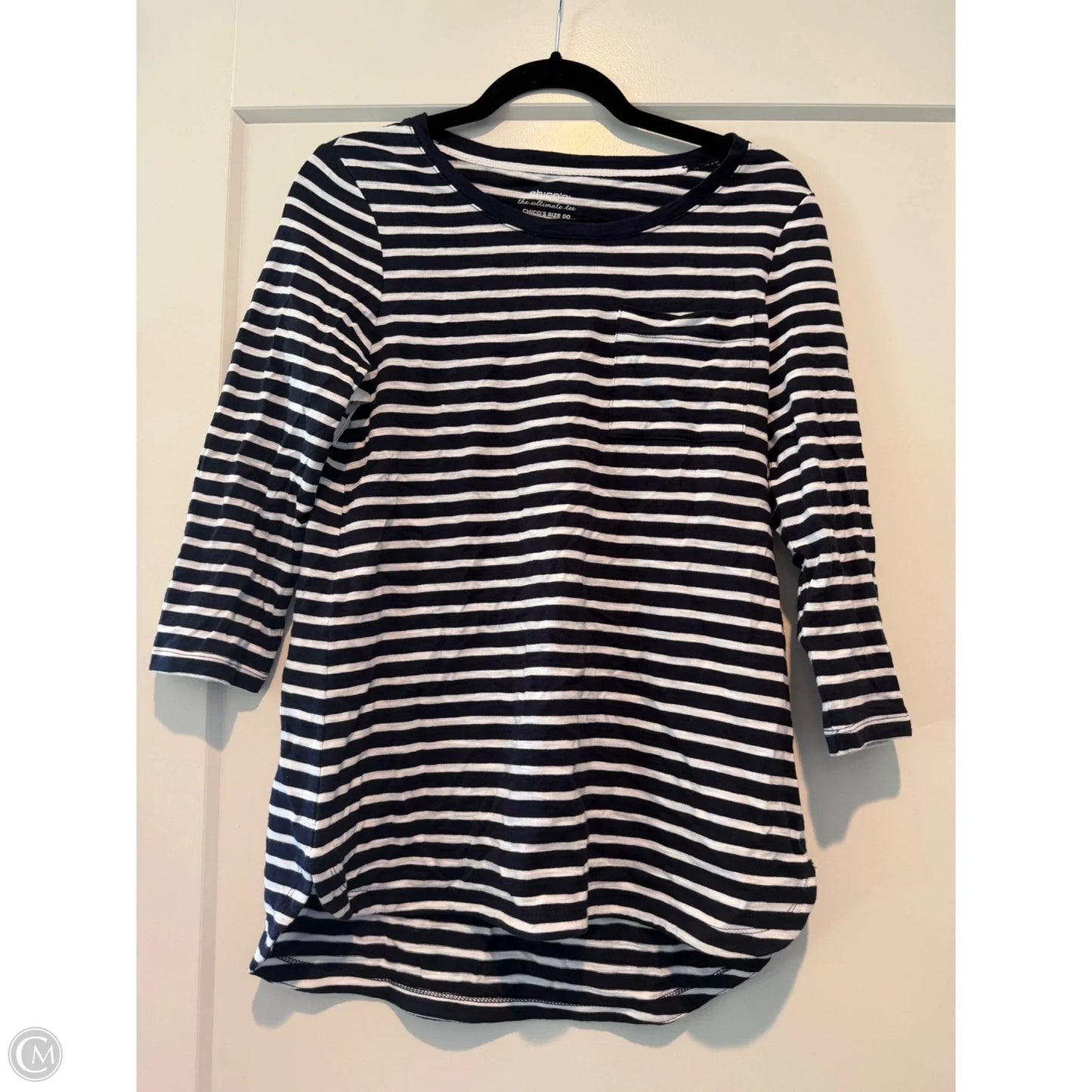 Top 3/4 Sleeve By Chicos In Navy, Size: Xs