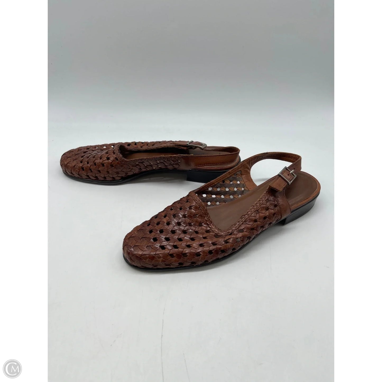 Sandals Heels Block By Clothes Mentor In Brown, Size: 7.5