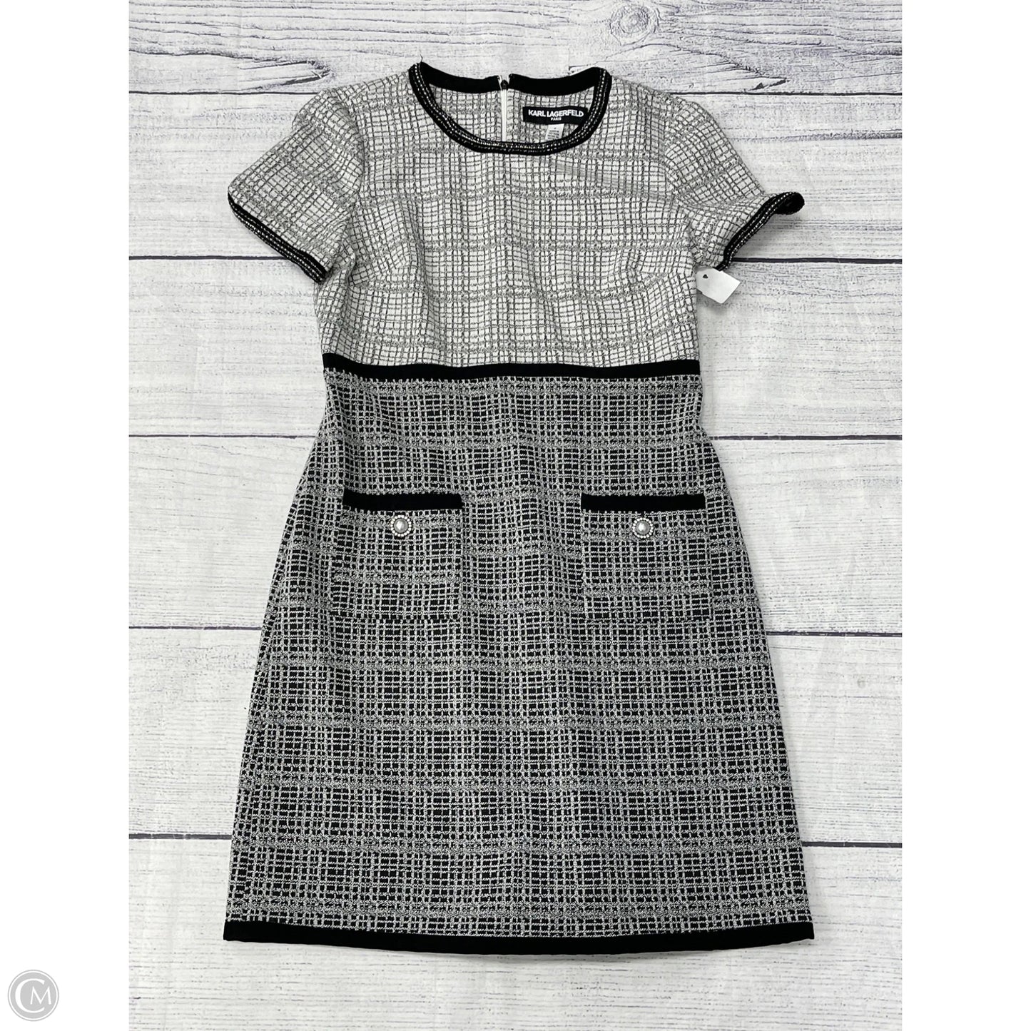 Dress Designer By Karl Lagerfeld In White, Size: 8