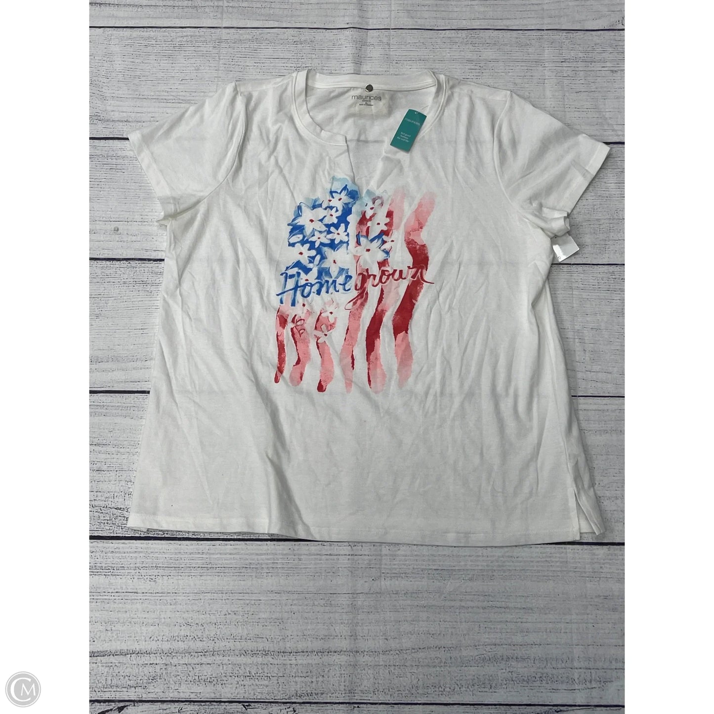 Top Short Sleeve By Maurices In White, Size: Xl