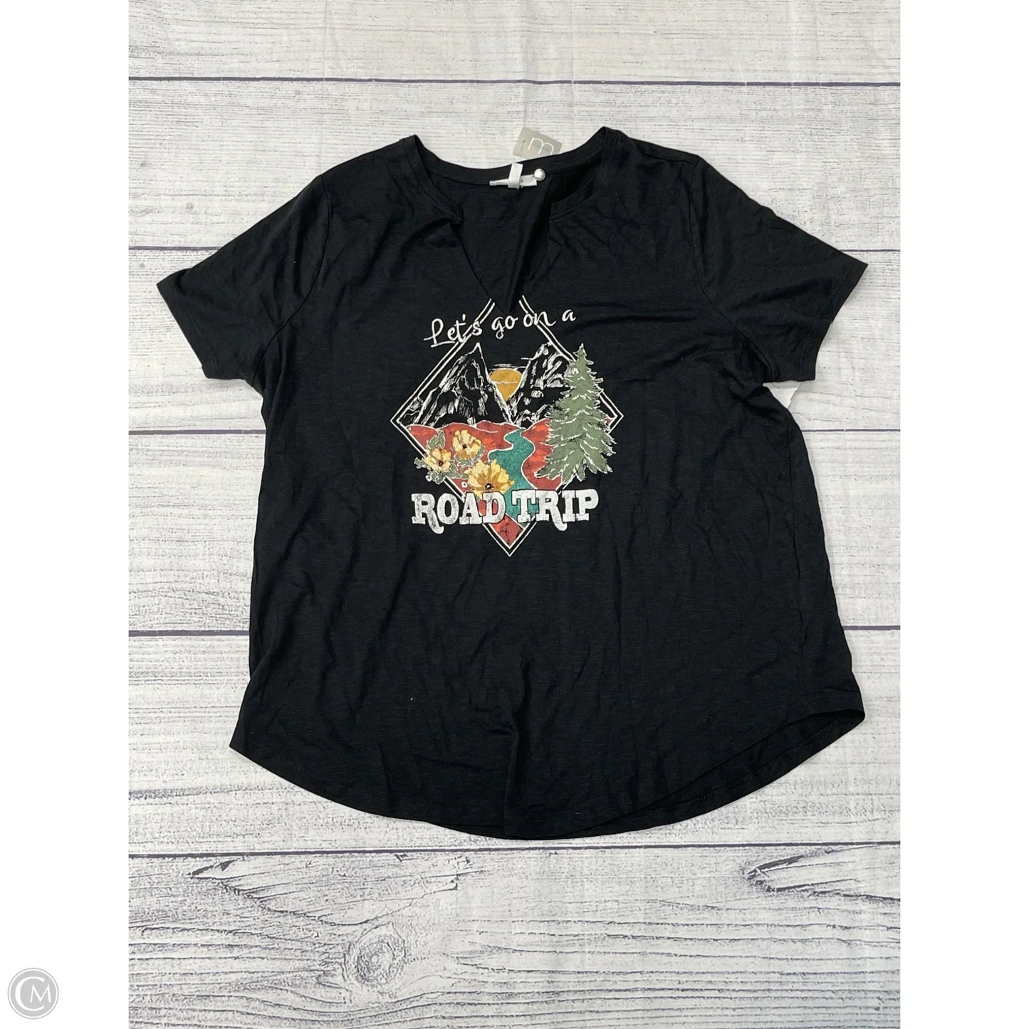 Top Short Sleeve By Maurices In Black, Size: 1x