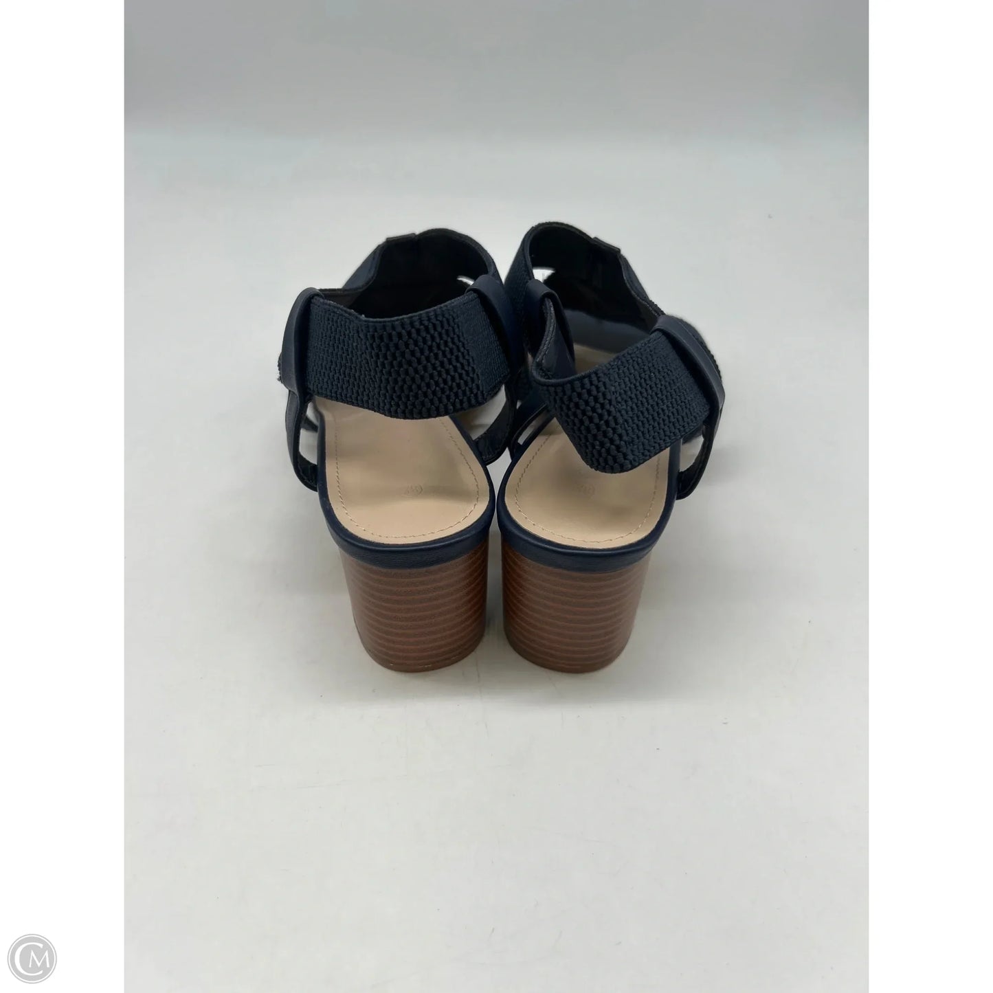 Sandals Heels Block By Clothes Mentor In Navy, Size: 8.5