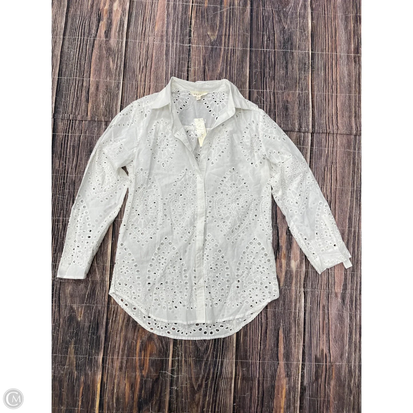 Top Long Sleeve By Adiva In White, Size: S