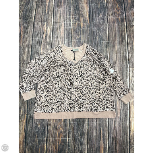 Top Long Sleeve By Jane And Delancey In Animal Print, Size: 3x