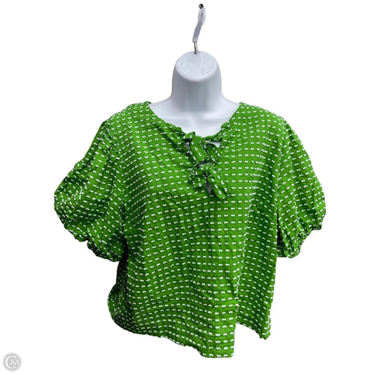 Top Short Sleeve Designer By Kate Spade In Green, Size: L