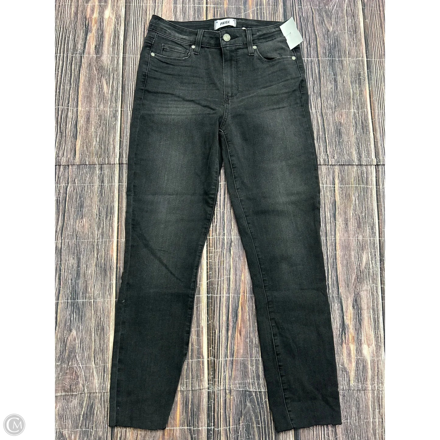 Jeans Skinny By Paige In Black Denim, Size: 4