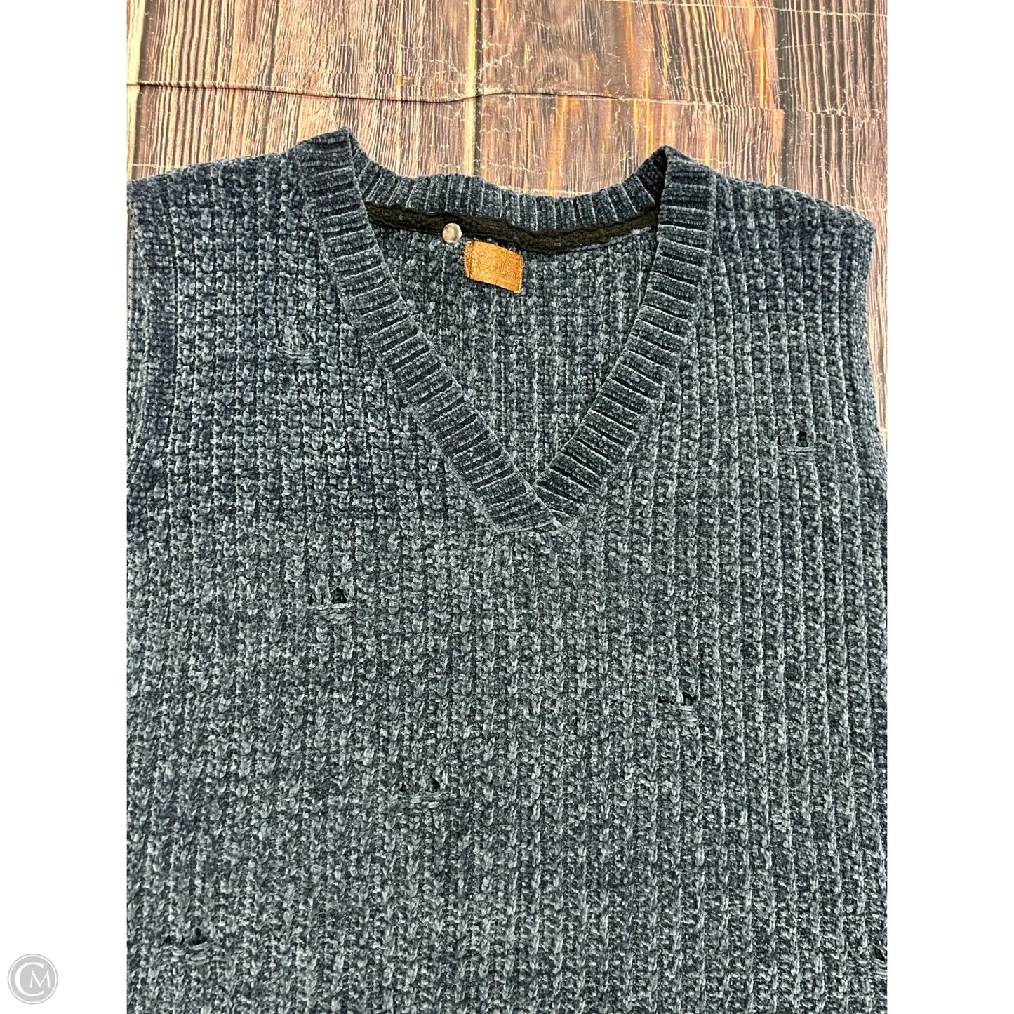 Sweater Short Sleeve By Pol In Blue, Size: S