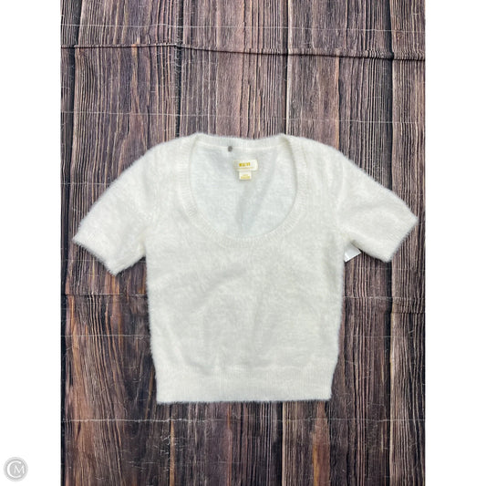 Sweater Short Sleeve By Maeve In White, Size: Xxs petite