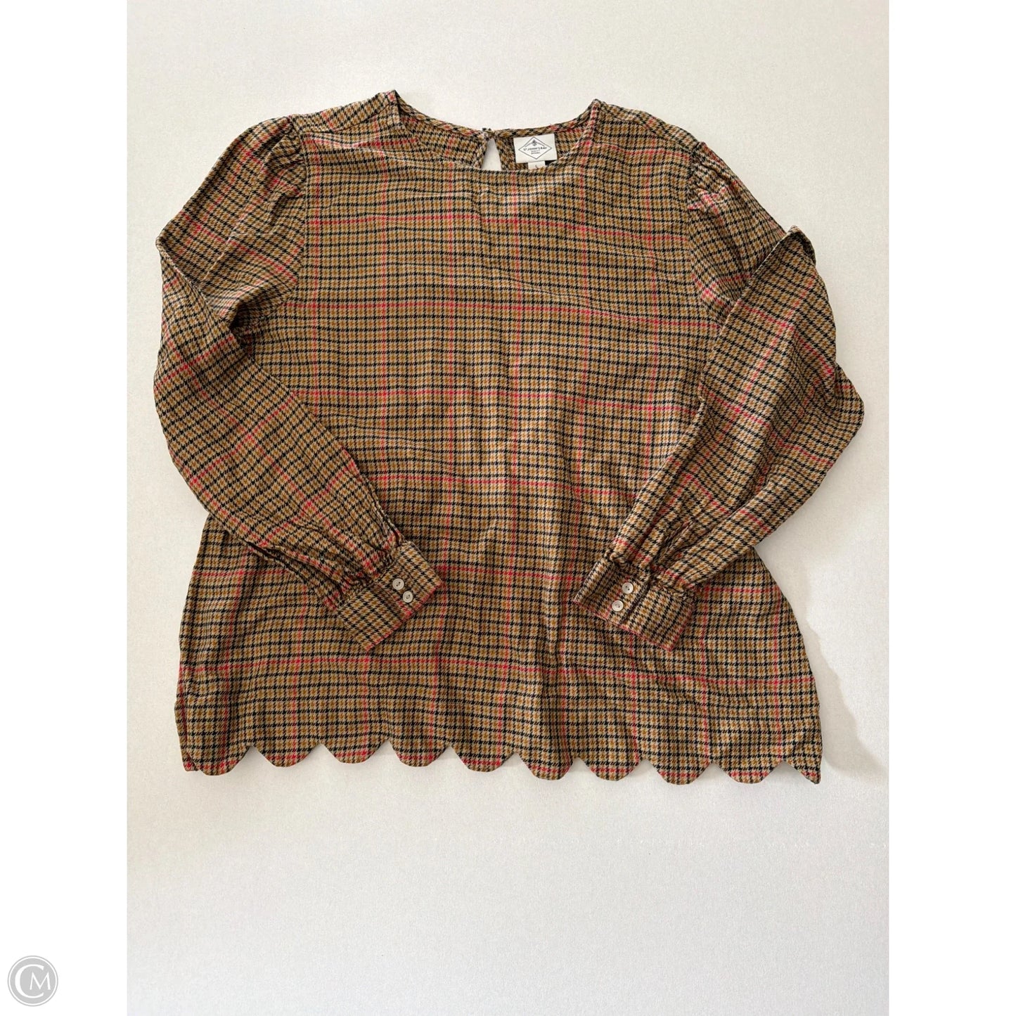 Top Long Sleeve By St Johns Bay In Yellow, Size: L