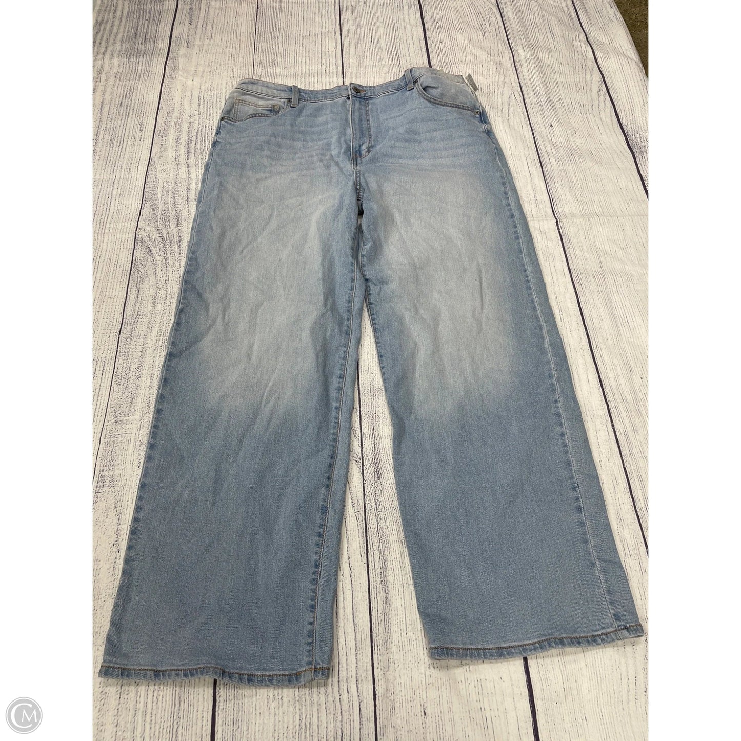 Jeans Wide Leg By No Boundaries In Blue Denim, Size: 1x