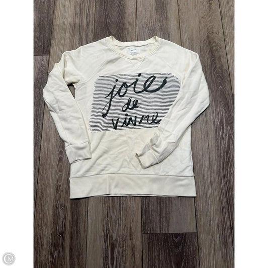 Sweatshirt Crewneck By Anthropologie In Cream, Size: Xxs