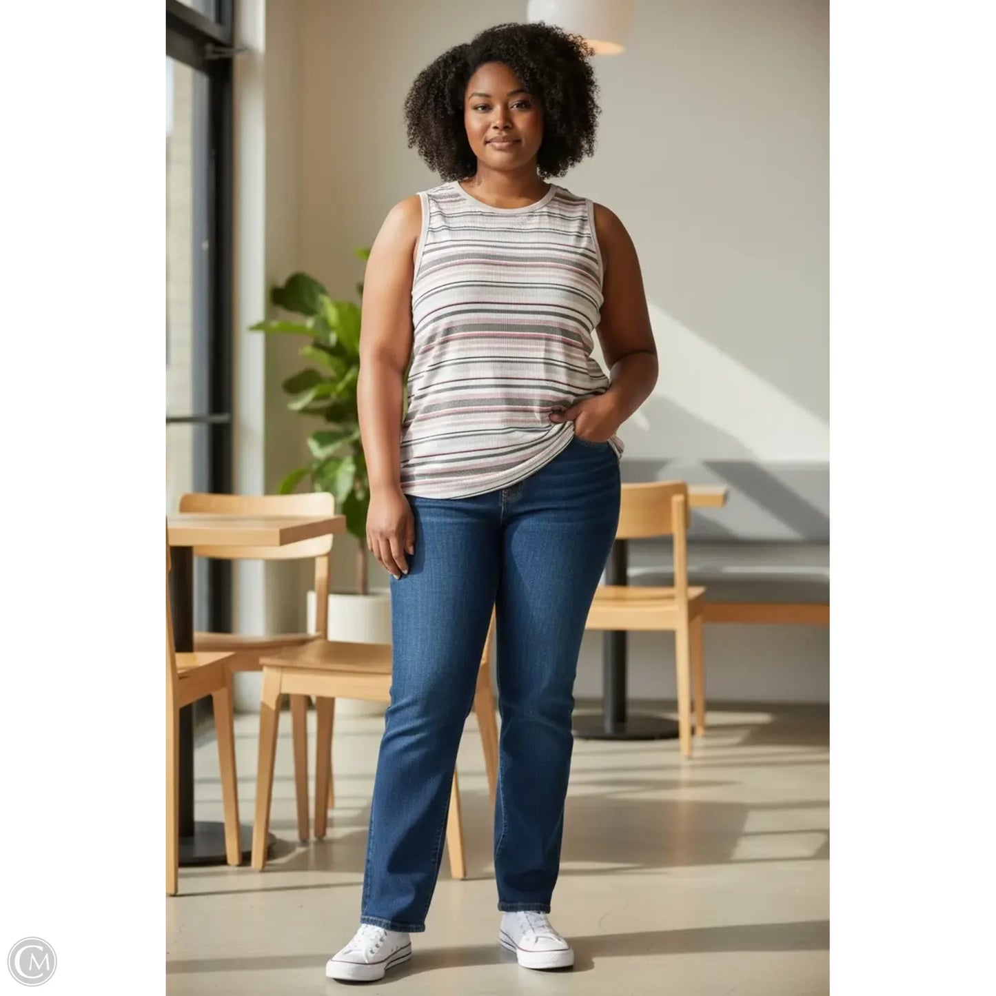 Tank Top By Cj Banks In Striped Pattern, Size: 3x