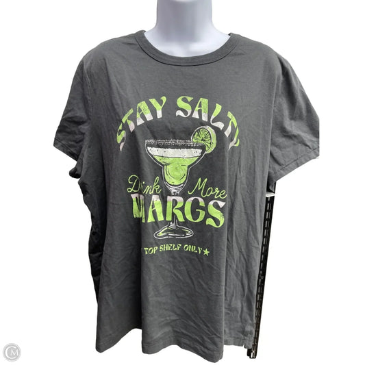 Top Short Sleeve By Maurices In Grey, Size: 2x