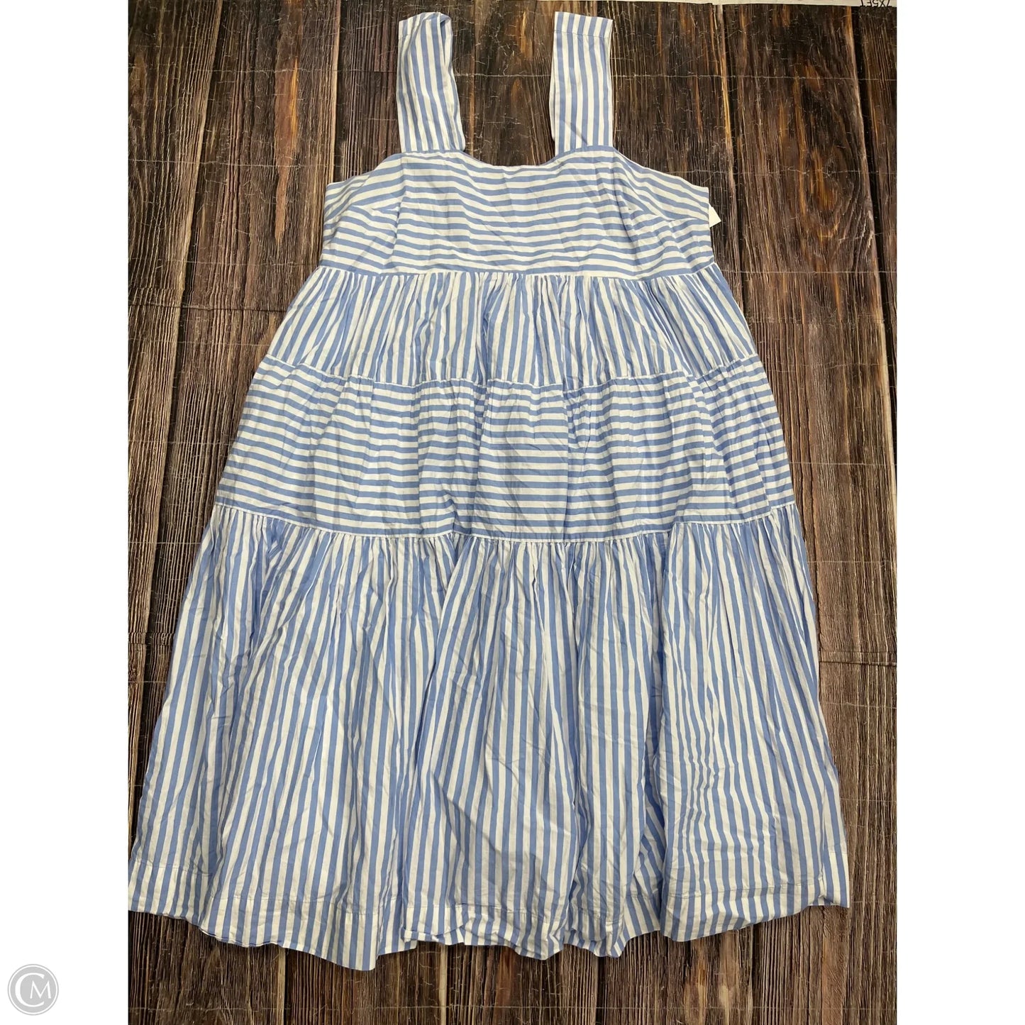 Dress Casual Maxi By Anthropologie In Blue & White, Size: 2x