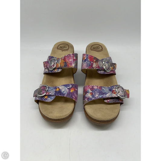 Sandals Heels Block By Dansko In Purple, Size: 11