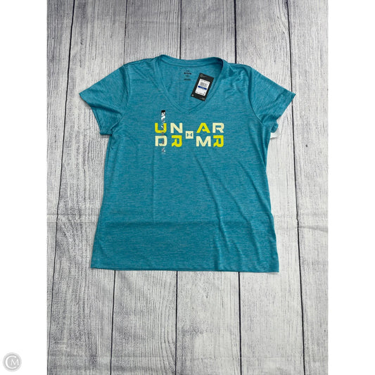 Athletic Top Short Sleeve By Under Armour In Blue, Size: Xl