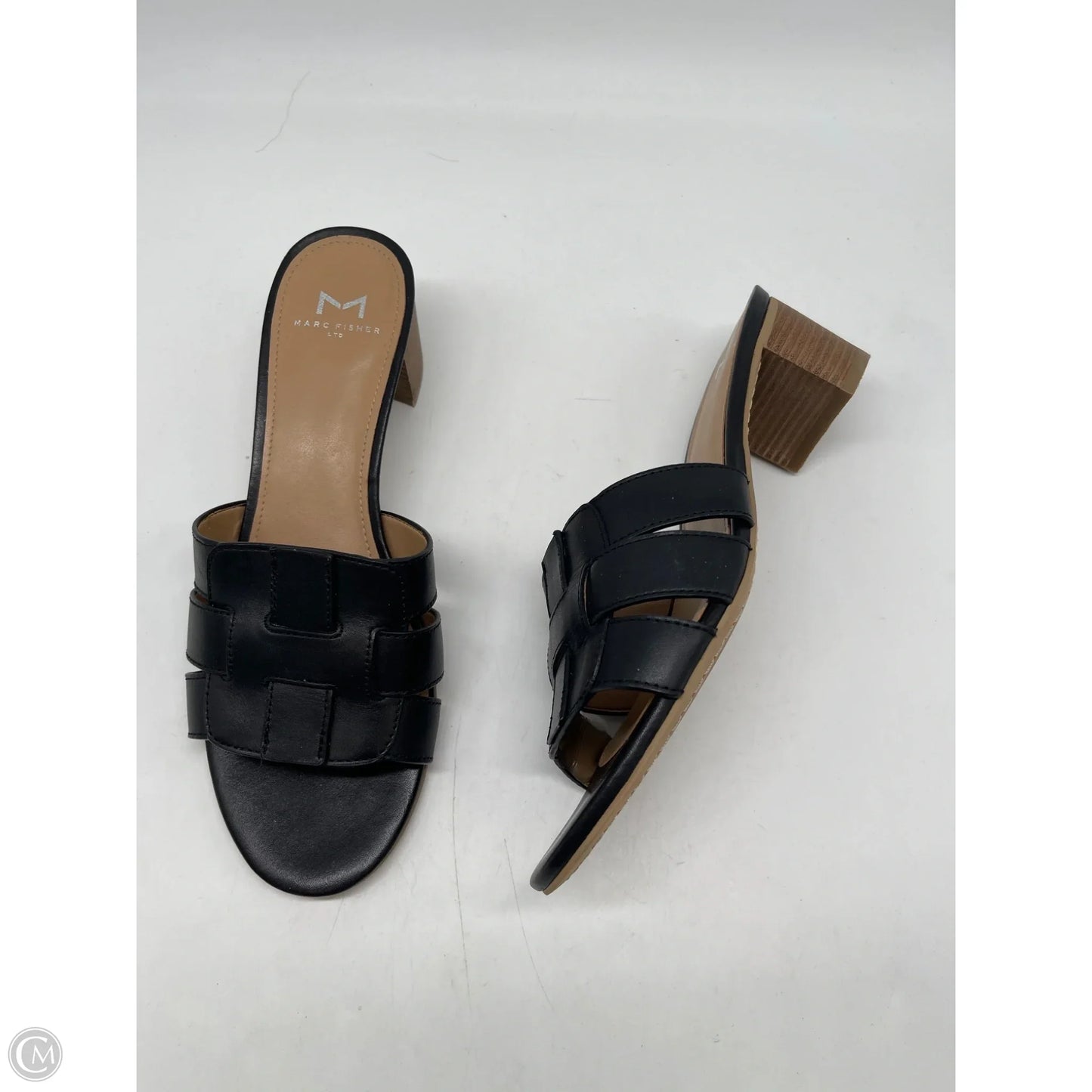 Sandals Heels Block By Marc Fisher In Black, Size: 8.5