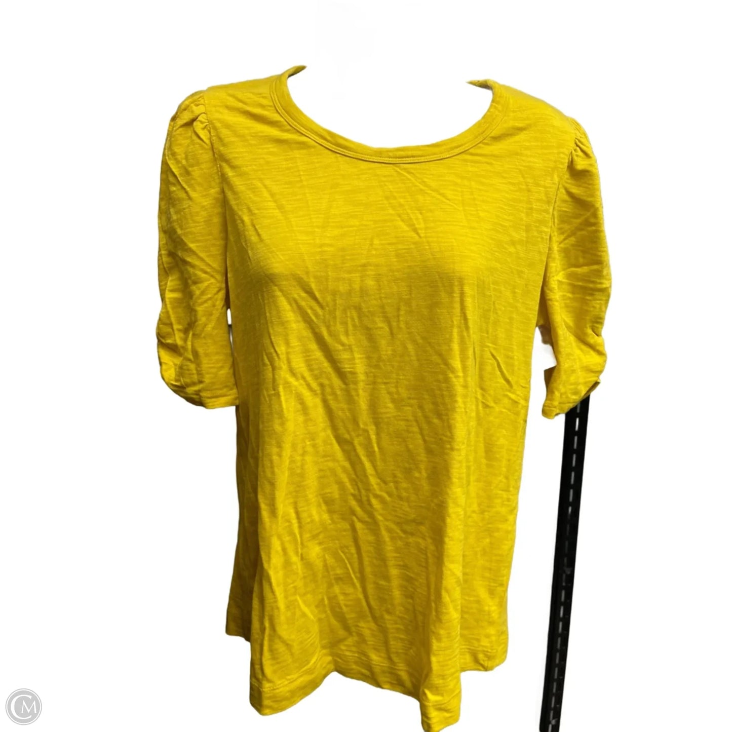 Top Short Sleeve By Chicos In Yellow, Size: M