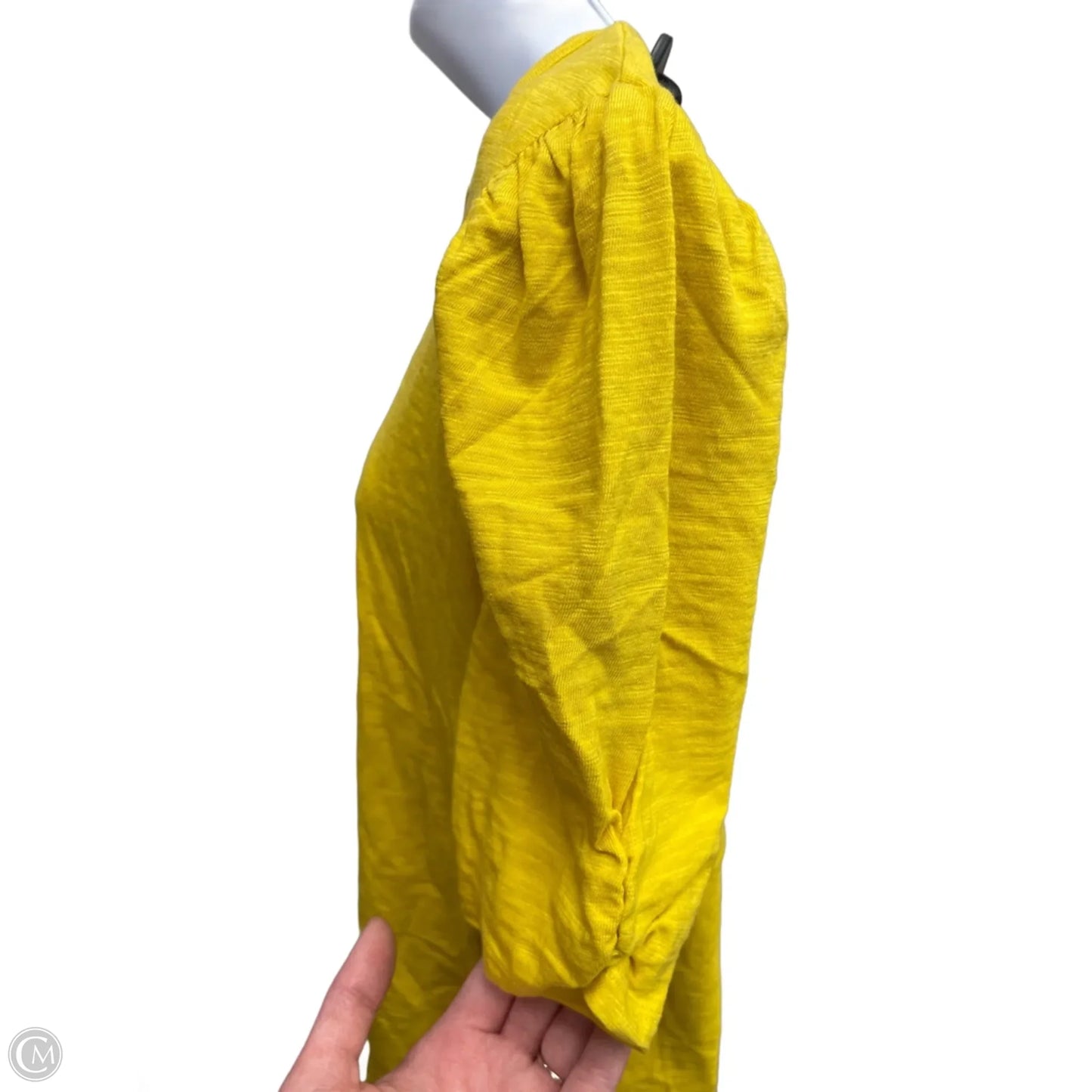 Top Short Sleeve By Chicos In Yellow, Size: M