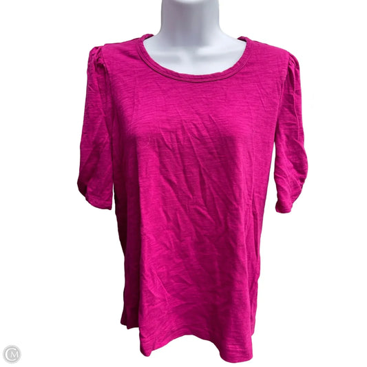 Top Short Sleeve By Chicos In Pink, Size: M
