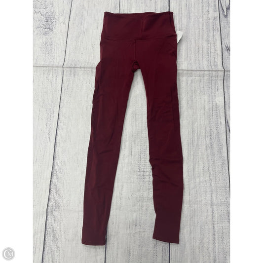 Athletic Leggings By Lululemon In Red, Size: Xs