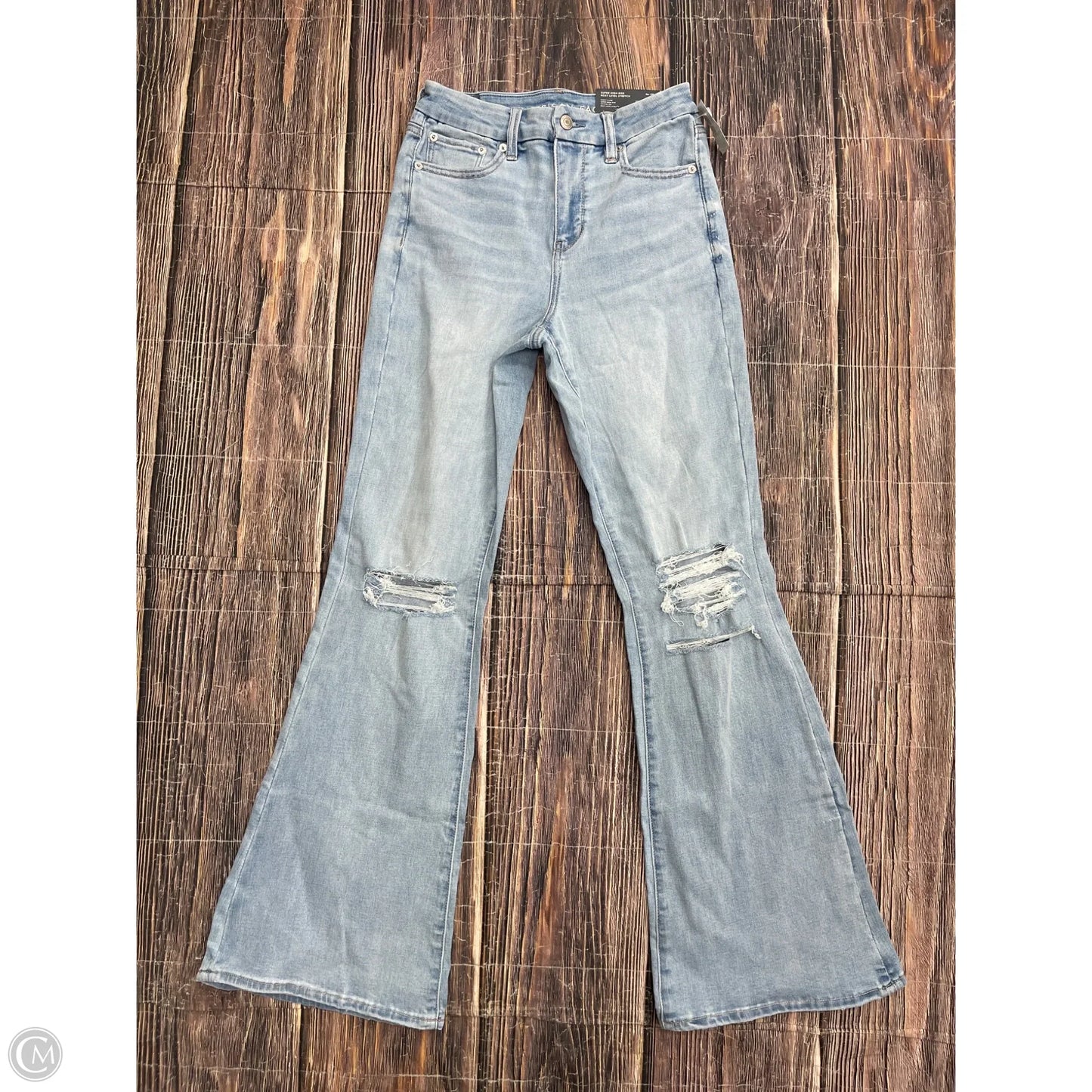 Jeans Flared By American Eagle In Blue Denim, Size: 4