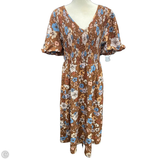 Dress Casual Maxi By Bloomchic In Brown, Size: 12