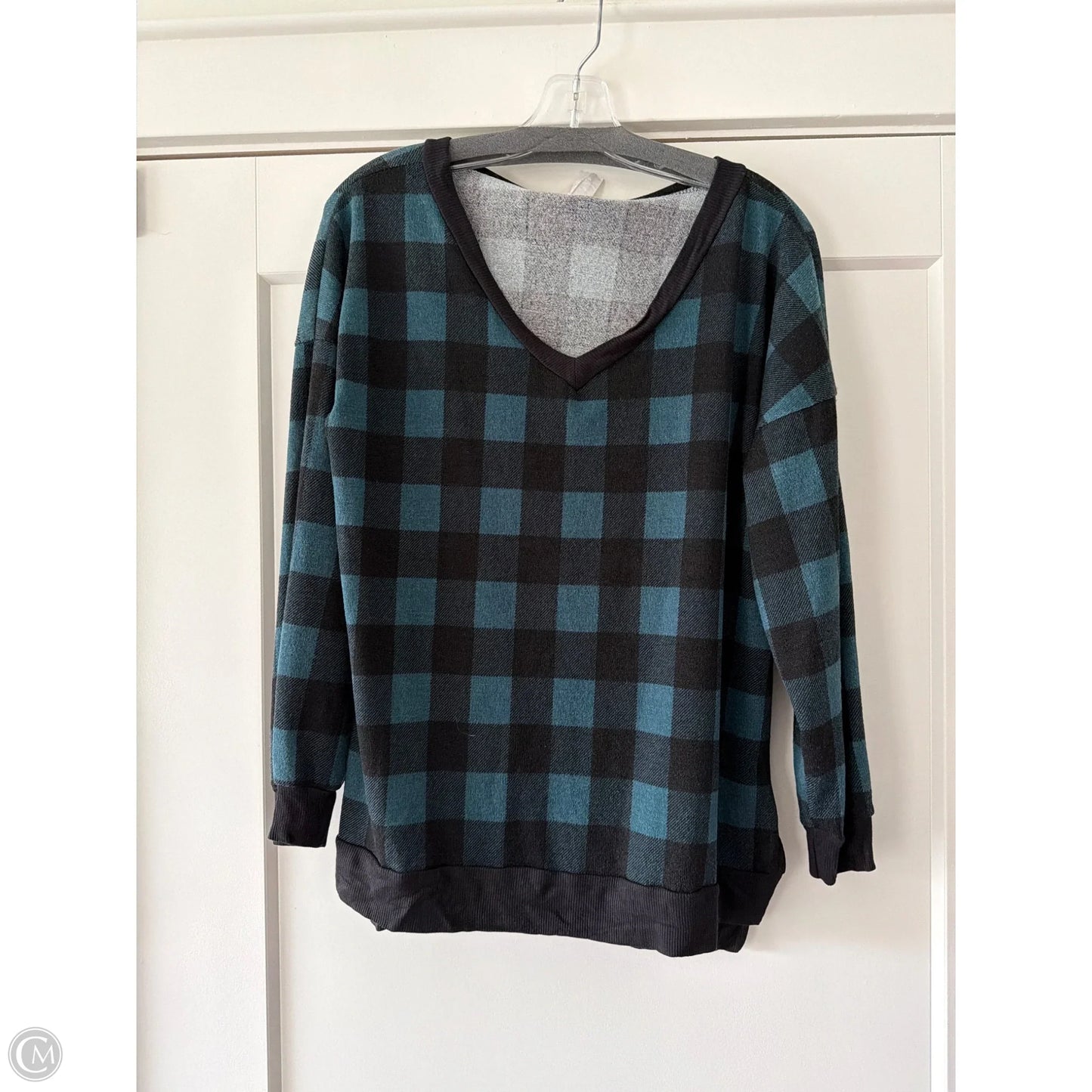 Top Long Sleeve By Sew In Love In Black & Blue, Size: S