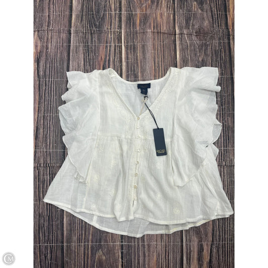 Top Short Sleeve By Rachel Roy In White, Size: L