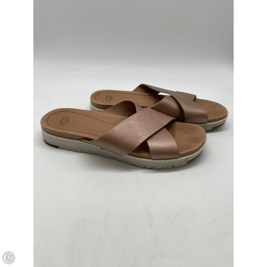 Sandals Designer By Ugg In Brown, Size: 8.5