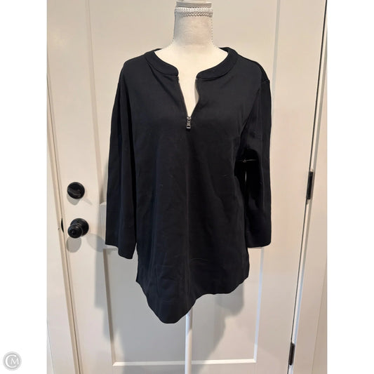 Top Long Sleeve By Isaac Mizrahi Live Qvc In Black, Size: L