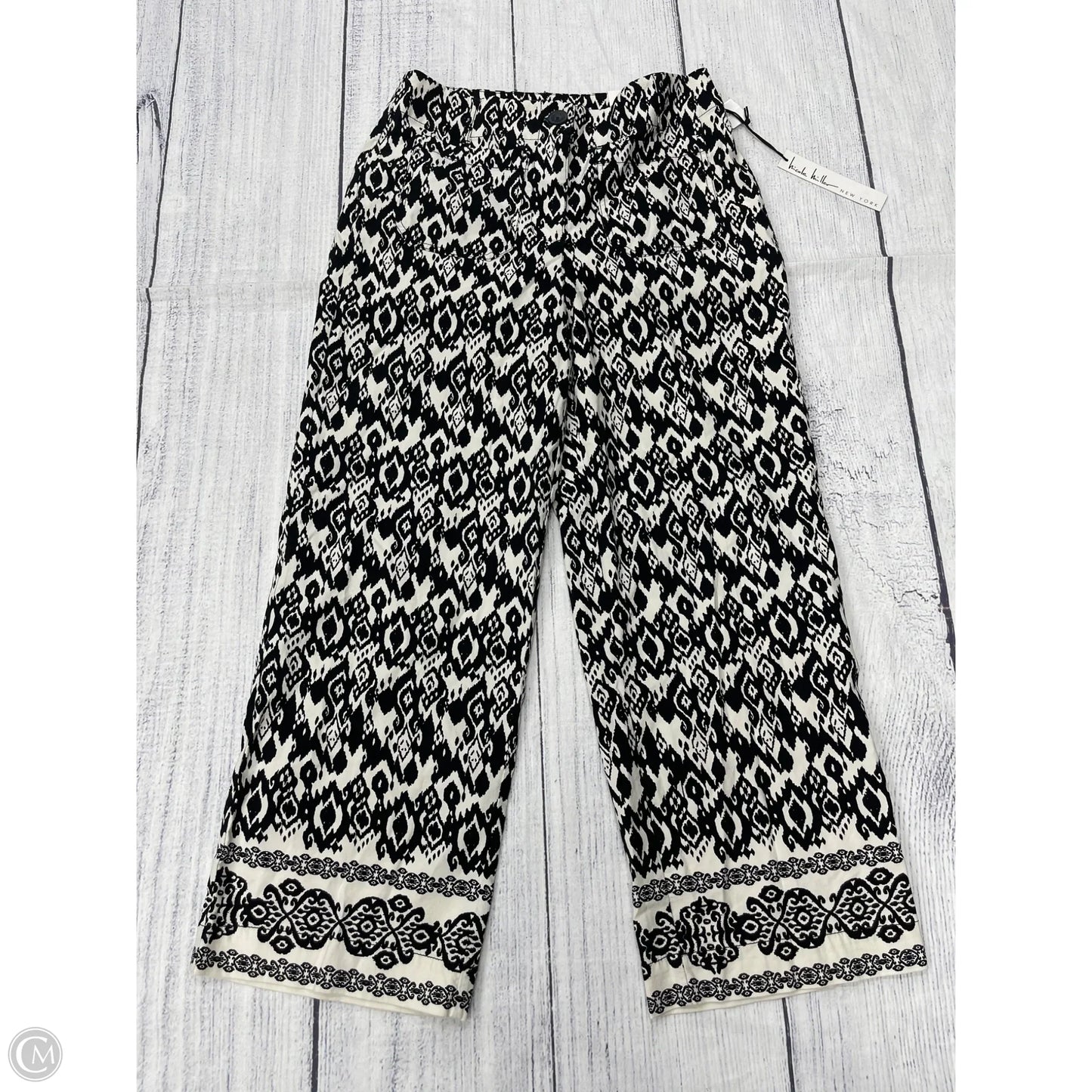 Pants Wide Leg By Nicole Miller In Black & White, Size: 6