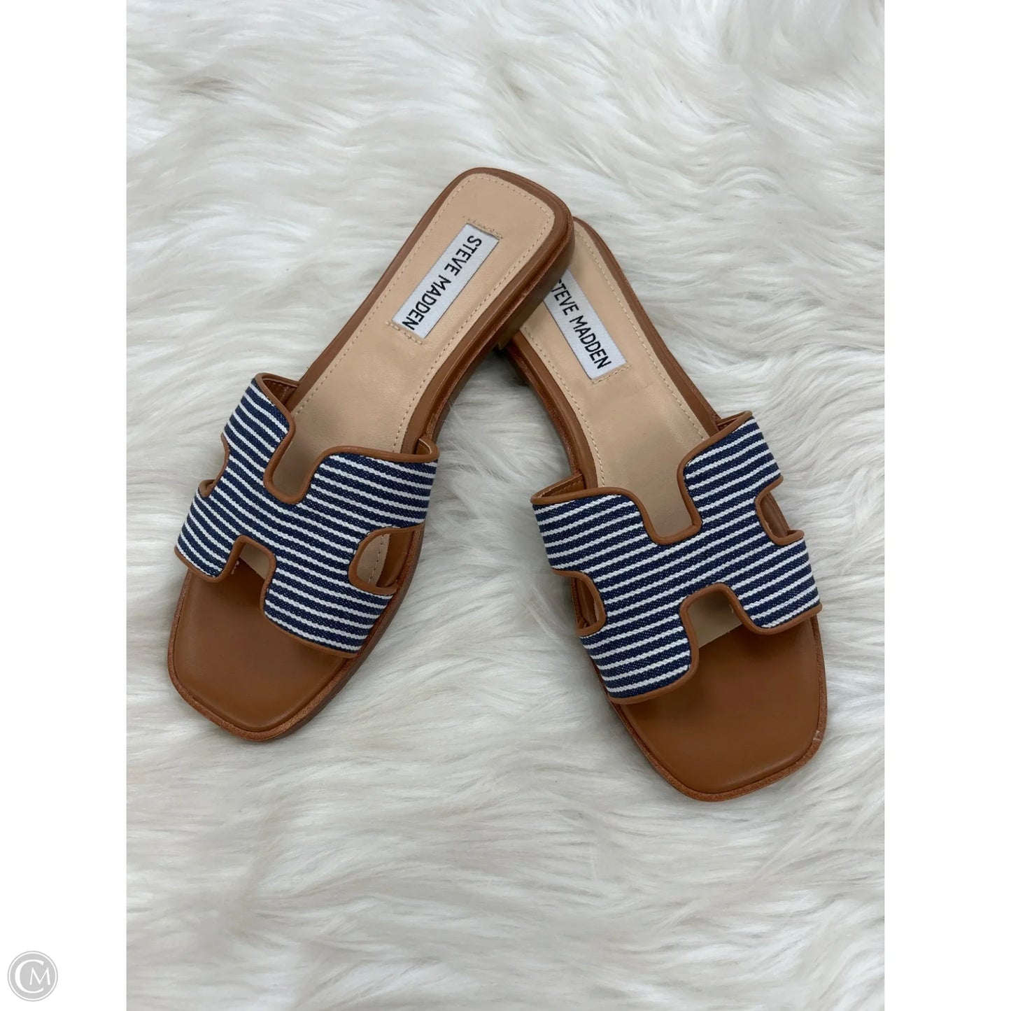 Sandals Flats By Steve Madden In Blue & Brown, Size: 6