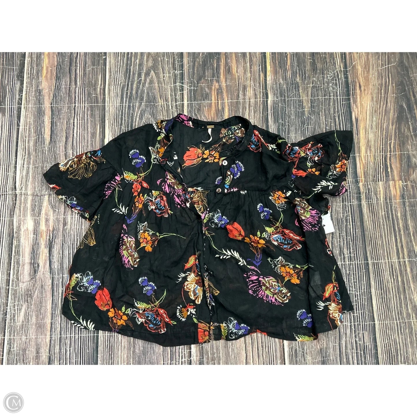 Top Short Sleeve By Free People In Black, Size: M