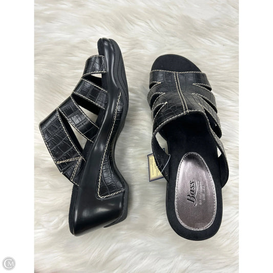 Sandals Heels Wedge By Bass In Black, Size: 9